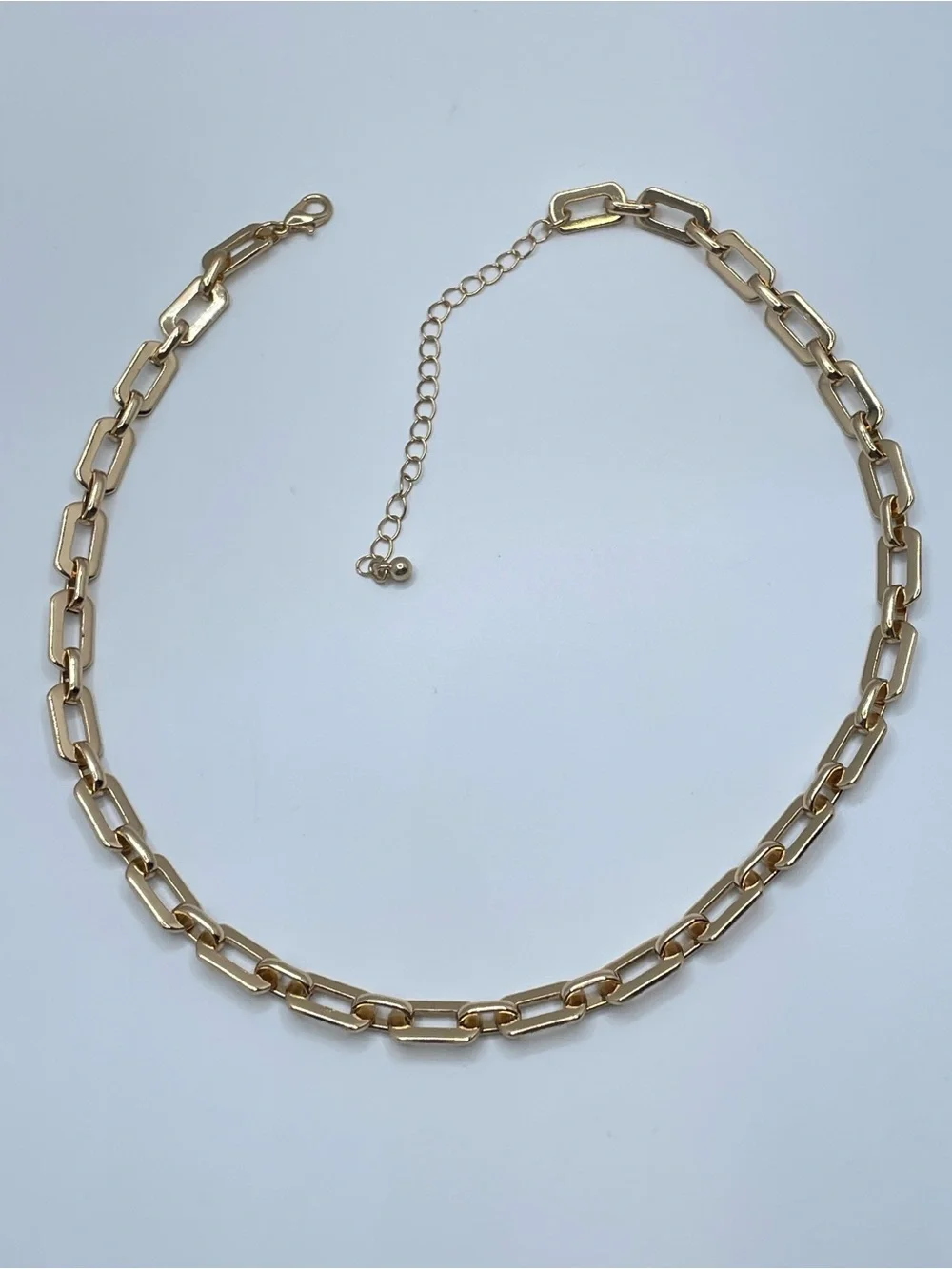 Gold Paperclip Chain Necklace Minimalist Layering Statement Glam Classic